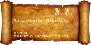 Matuskovics Miklós névjegykártya